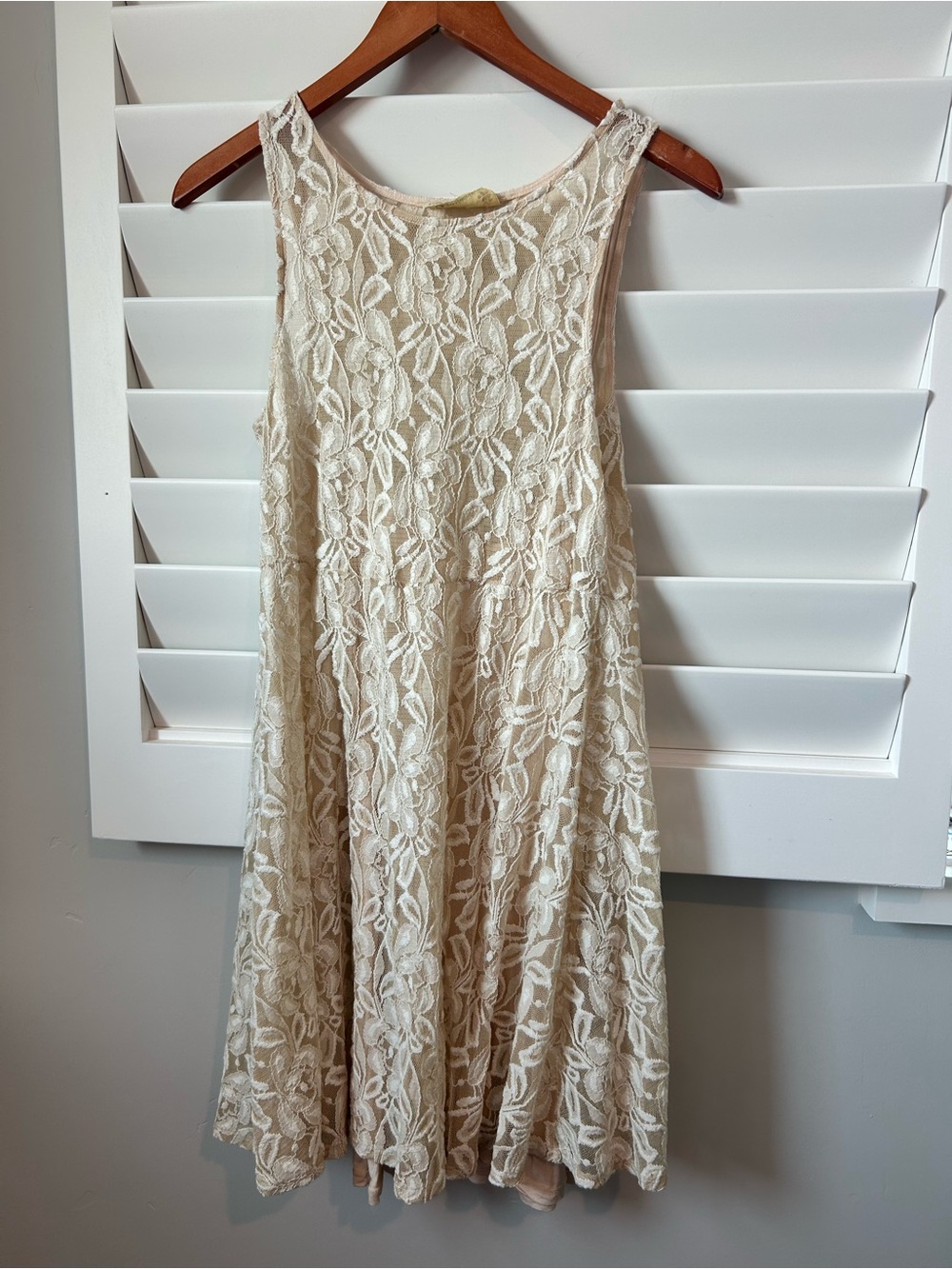 Free People Ivory Lace Mini Dress size M